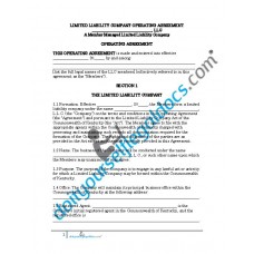 Limited Liability Company Operating Agreement (Member Managed) - Kentucky